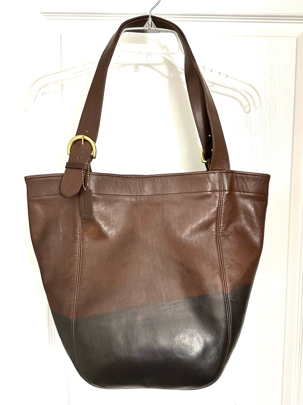 Coach XL Soho Bag Feed Sac Bucket Duffle Vintage 4082 Leather Custom Stained